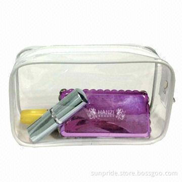 Clear Promotional PVC/EVA Cosmetic Bag, Available in Transparent, Measures 17 x 5 x 10cm
